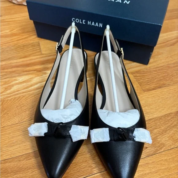 Black leather sling backs - Picture 4 of 10